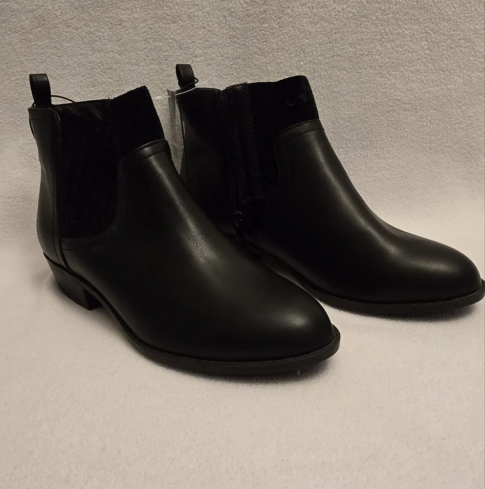 Torrid Black Ankle Booties with Suede Accents